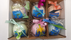 GIFT Set with SEA CREATURES - Bath Bombs with toys inside - 6 Large 5 oz, colorful, moisturizing