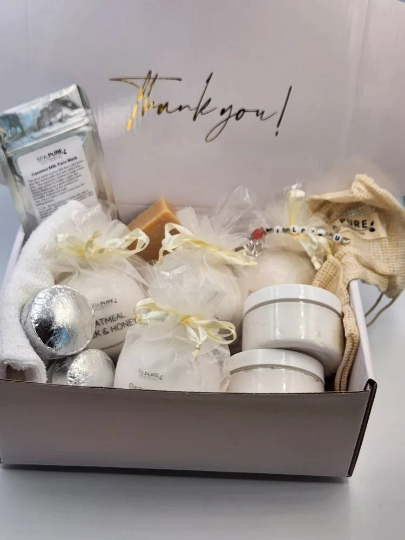 Spa Gift Box | Relaxation Spa Set | Unwind Spa Gift for Her | Self Care | Pamper Gift Best Friend Mom | Home Spa Day | Anniversary Gift Box
