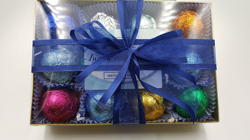 Gift Set for Him with 12 foil-wrapped 2.5 oz bath bombs