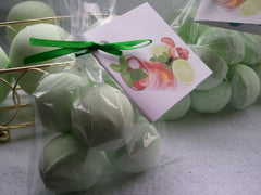 14 bath bombs in Coconut, Lime, Verbena, gift bag bath fizzies, great for dry skin, shea, cocoa, 7 ultra rich oils