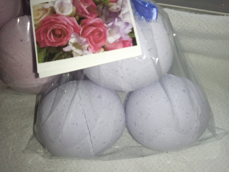 14 bath bombs in Calabrian Bergamot & Violet scent, gift bag bath fizzies, great for dry skin, shea, cocoa, 7 ultra rich oils